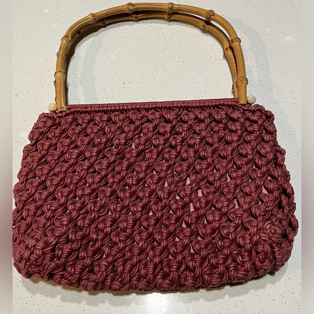 Vintage Dark pink bamboo handle purse light pink insides. Brand: Jamin-purch